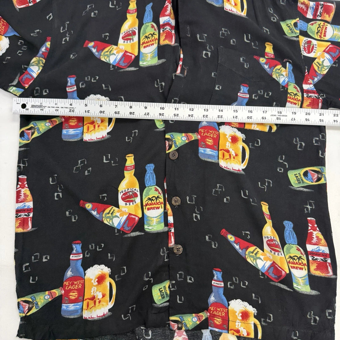 Beer Hawaiian Short Sleeve Button Up Shirt Size Small All Over Print