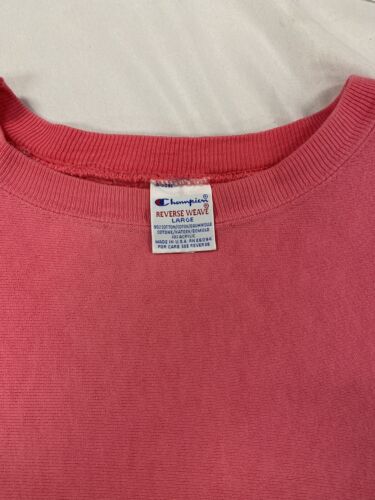 Vintage Champion Reverse Weave Sweatshirt Crewneck Size Large Pink