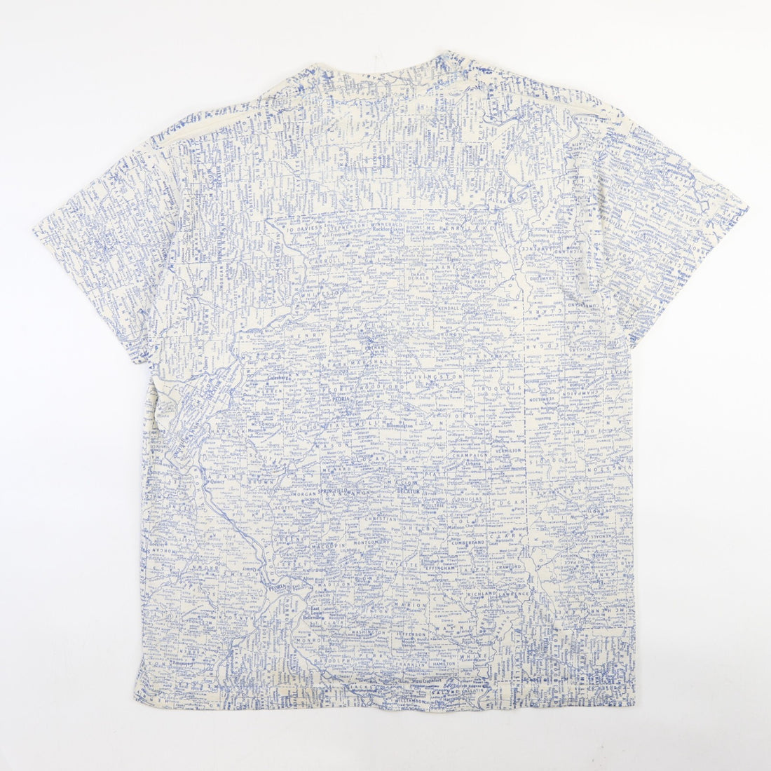 Vintage Illinois Map T-Shirt Size Medium All Over Print 90s
