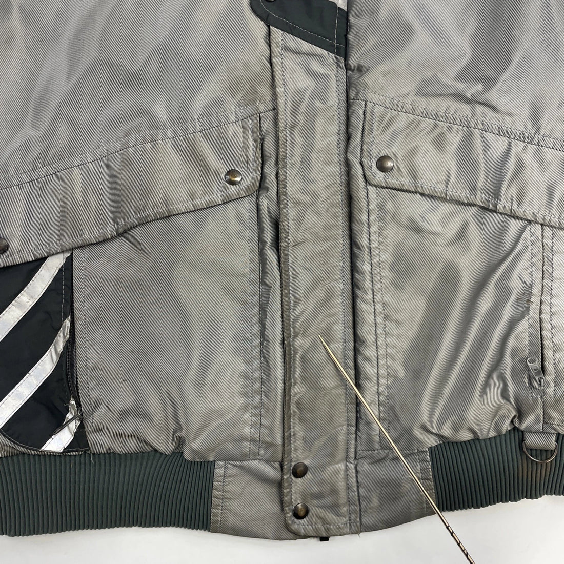 Vintage Ski-Doo Snowmobile Racing Jacket Size 42 Gray Insulated