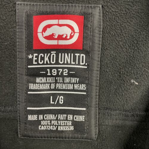 Ecko Unltd Full Zip Fleece Jacket Size Large Black