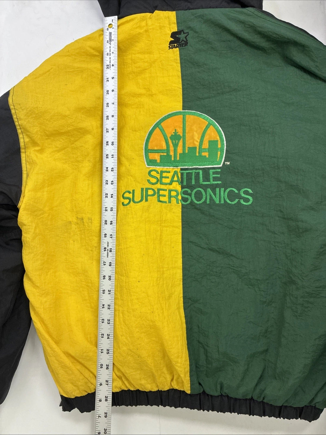 Seattle Supersonics Split Starter Puffer Jacket Size Large NBA