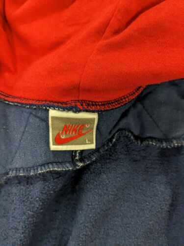 Vintage Nike Full Zip Sweatshirt Hoodie Size Large Blue Red 80s 90s