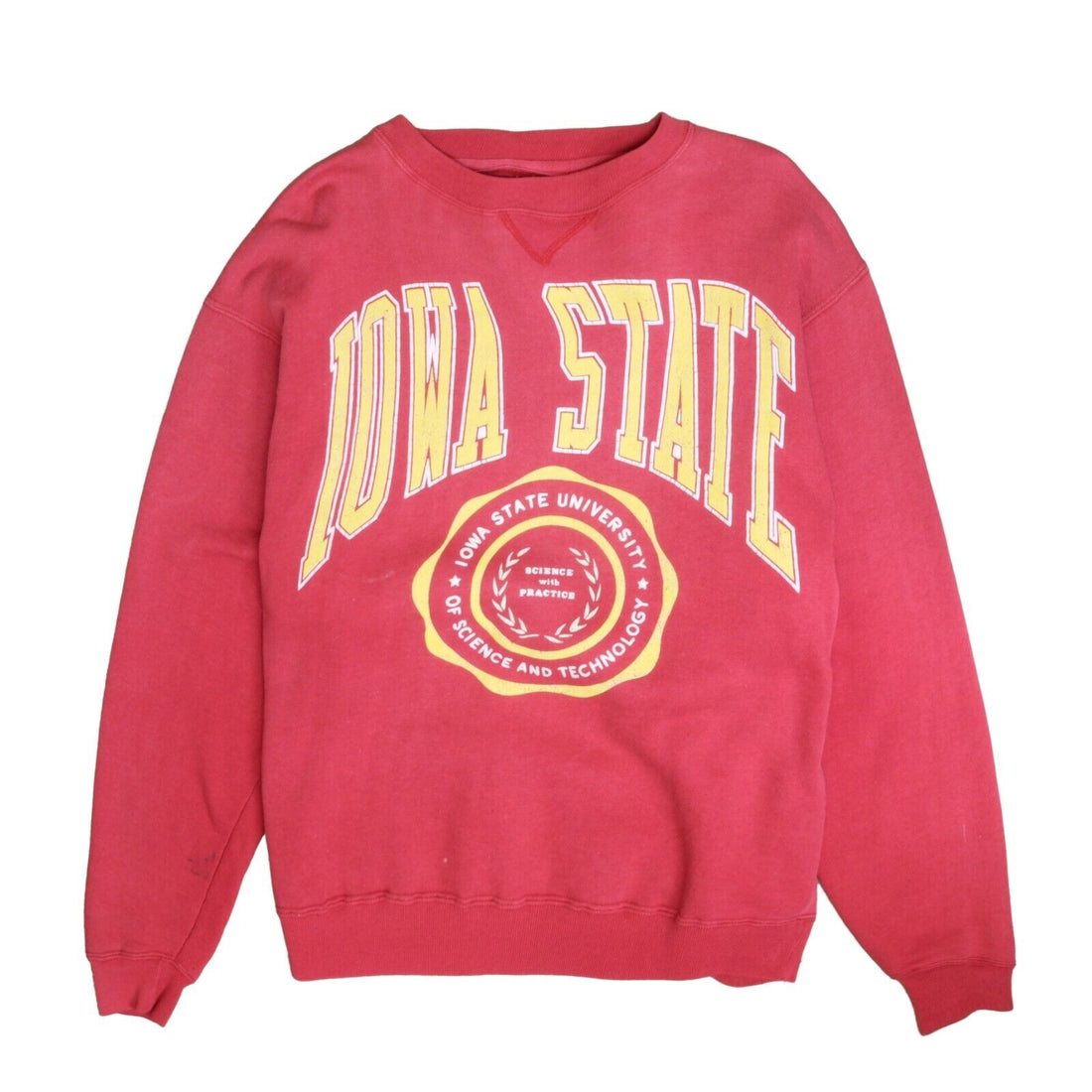 Vintage Iowa State Cyclones Crest Sweatshirt Crewneck Size Medium Red NCAA