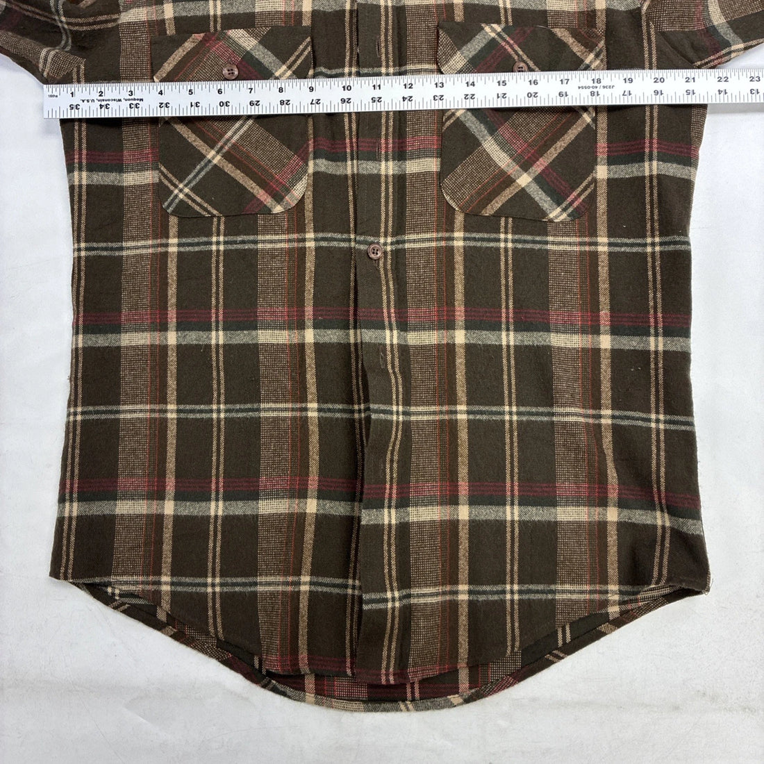 Vintage St. John's Bay Button Up Shirt Size Medium Brown Plaid
