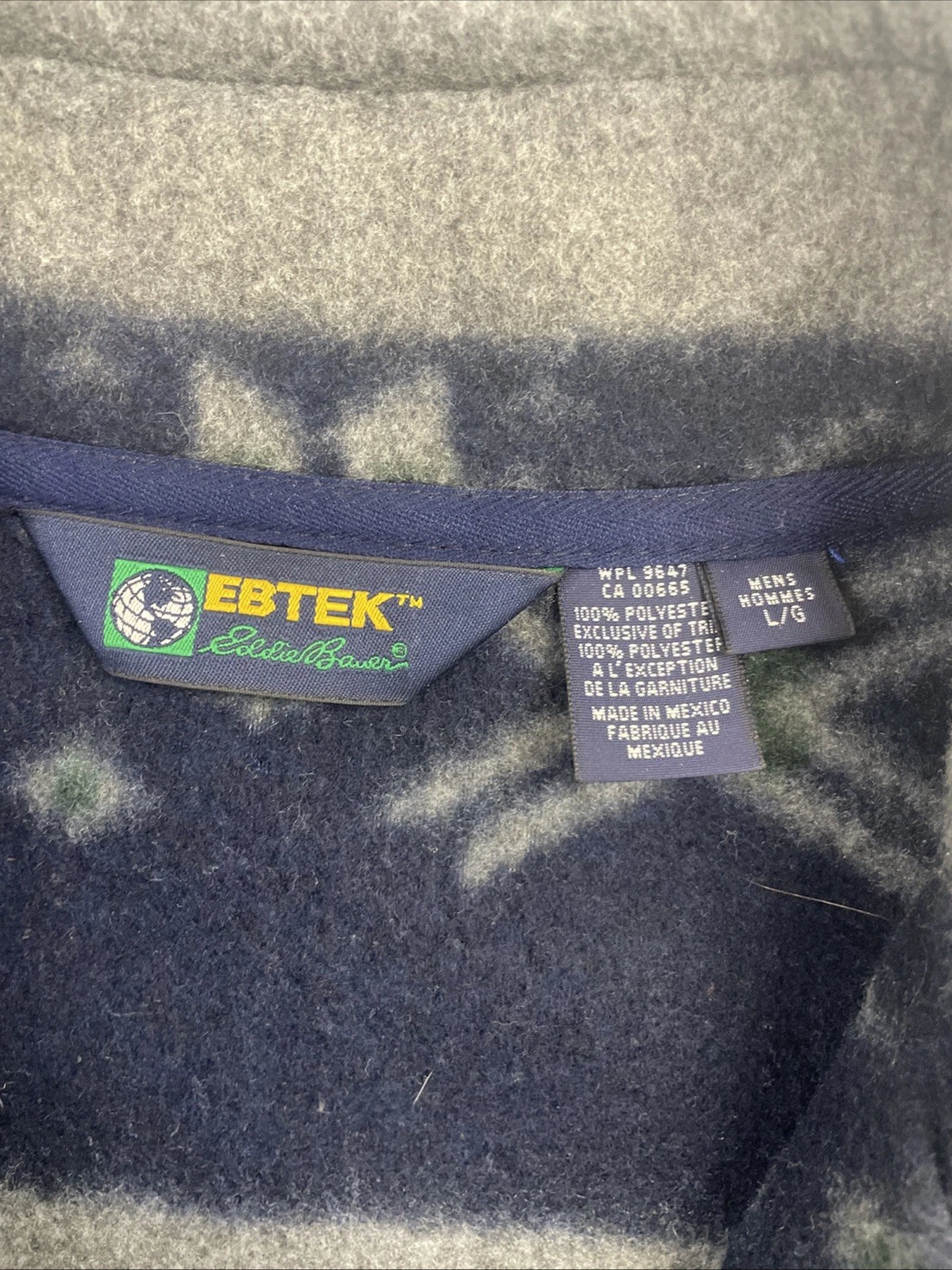 Eddie Bauer Ebtek Pullover Fleece Sweater Size Large Fair Isle