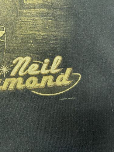 Vintage Neil Diamond T-Shirt Size Medium Black Guitar Music Tee 1998 90s