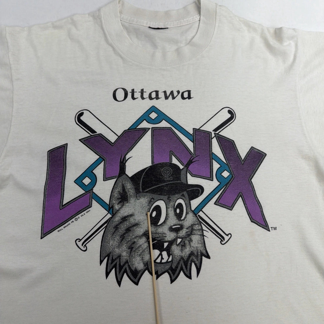 Vintage Ottawa Lynx Baseball T-Shirt Size Large 90s MiLB
