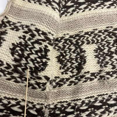 Vintage Snowflake Wool Knit Cowichan Sweater Size Large