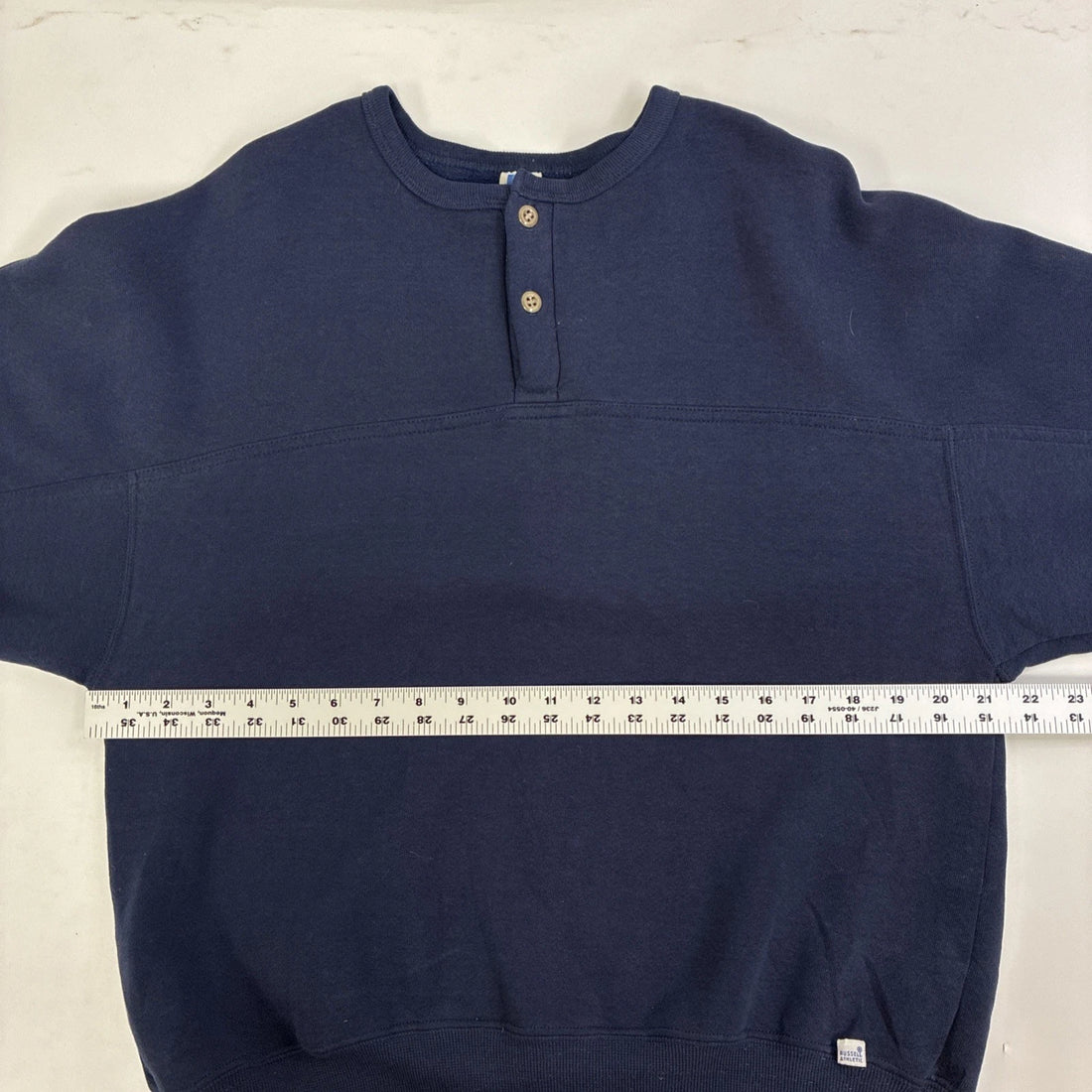 Vintage Russell Athletic Henley Sweatshirt Size XL 90s