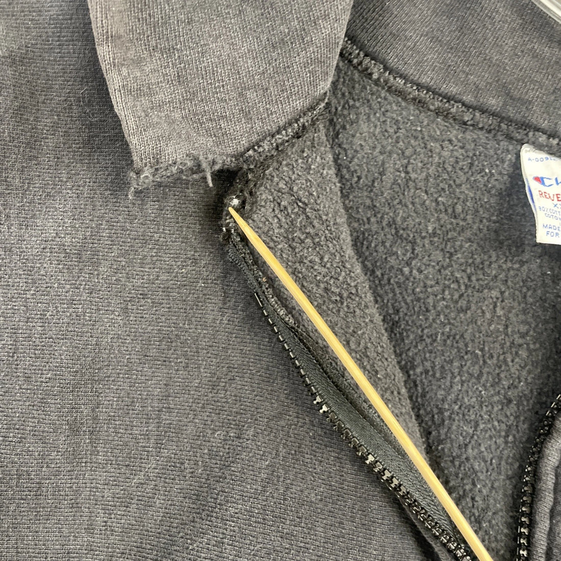 Vintage Champion Reverse Weave Full Zip Sweatshirt Hoodie Size 2XL Black 90s