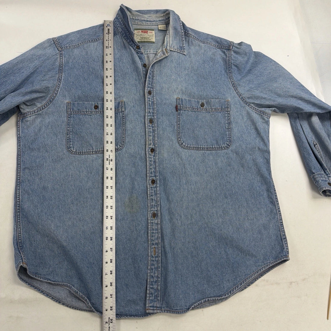 Levi's Denim Button Up Shirt Size 2XL Light Wash Blue