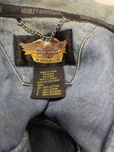 Harley davidson denim outlet jacket with eagle