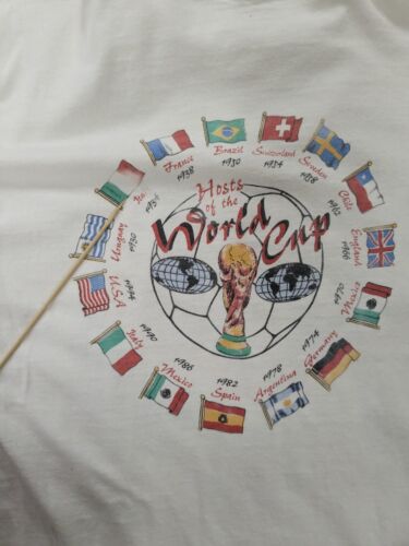 Vintage World Cup Champions T-Shirt Size Small White 1986 80s FIFA
