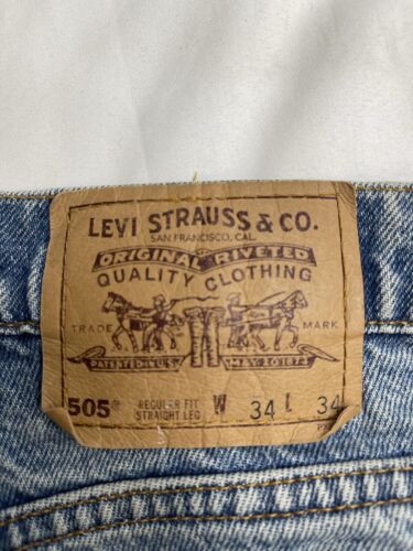 Vintage Levi Strauss & Co 505 Denim Jeans Pants Size 34 X 34 Blue