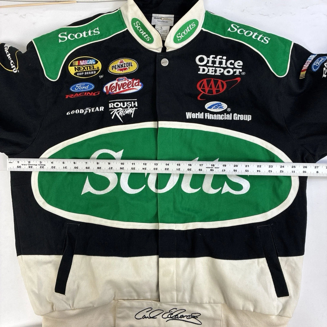 Vintage Carl Edwards Scotts Racing Jacket Size Large NASCAR
