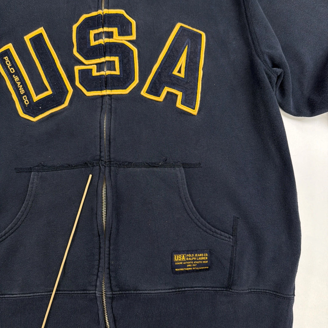 Vintage Polo Jeans USA Full Zip Sweatshirt Hoodie Size Medium
