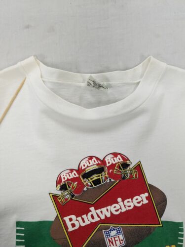 Vintage Budweiser Super Bowl XXVI T-Shirt Size XL White Beer 1990 90s NFL