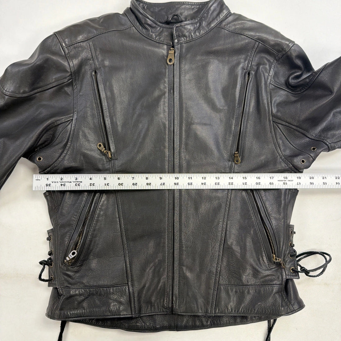 Leather Cafe Racer Motorcycle Jacket Womens Size Medium