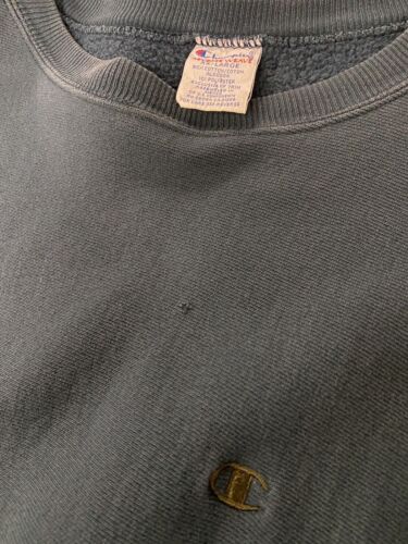 Vintage Champion Reverse Weave Blank Sweatshirt Crewneck Size 2XL Blue 90s