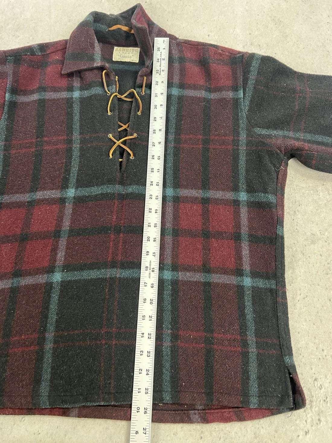 Vintage Rawhide Lacer Campus Wool Pullover Tunic Shirt Jacket Size Medium