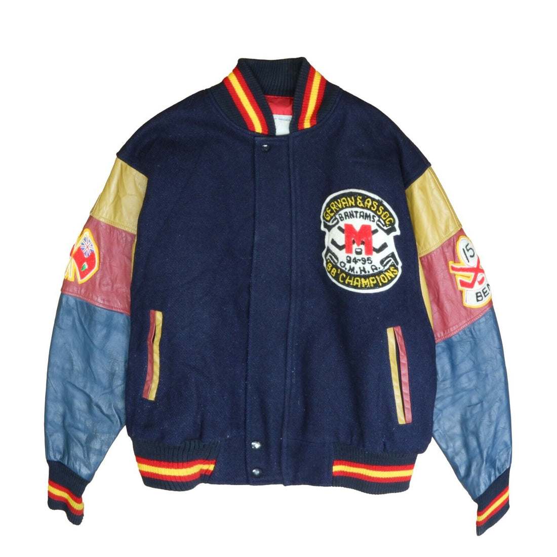 Vintage Midland Hockey Leather Wool Varsity Jacket Size XL 1988 80s