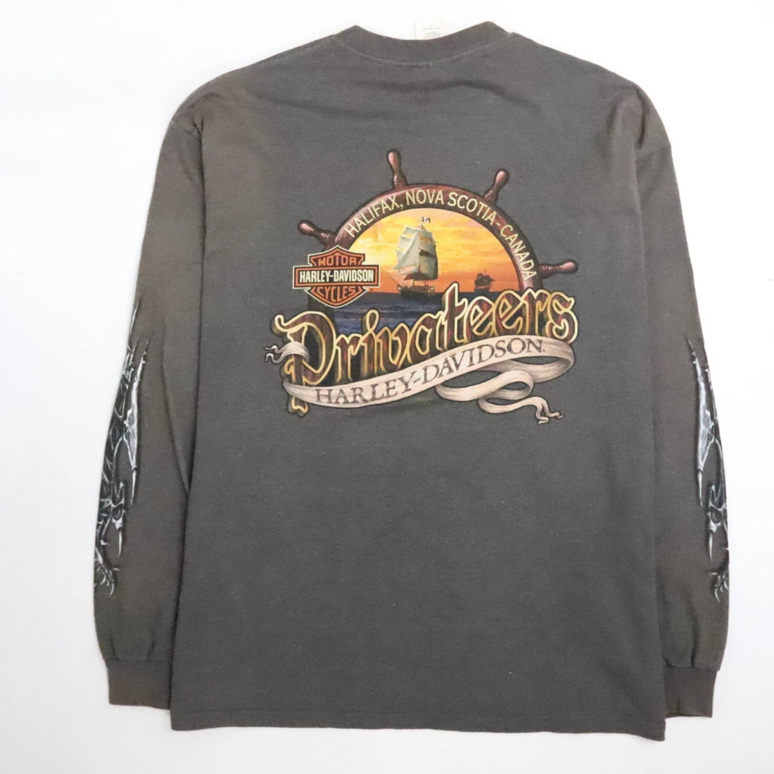 Harley Davidson Privateers Long Sleeve T-Shirt Size XL Y2K