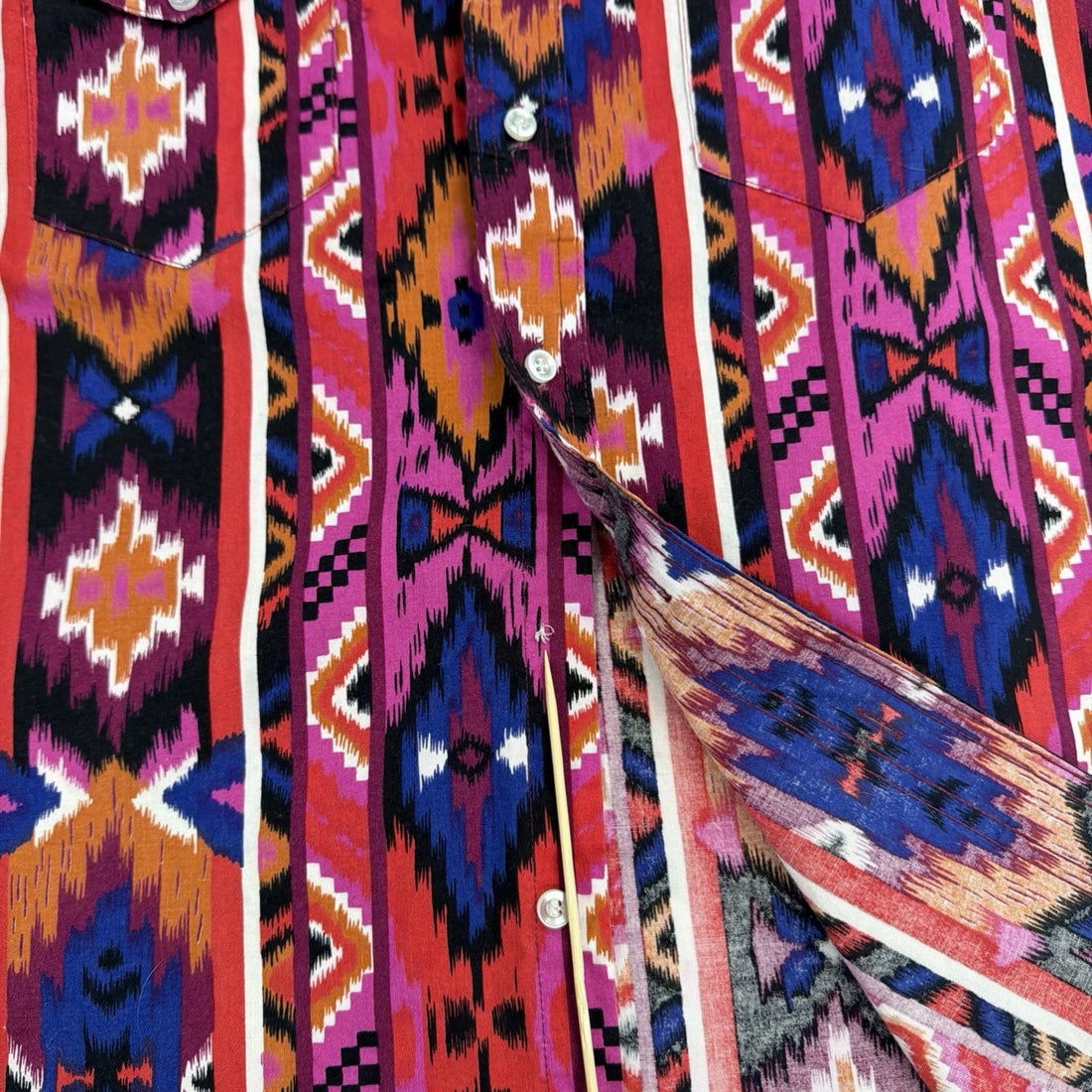 Vintage Wrangler Western Aztec Button Up Shirt Size 16 1/2 35