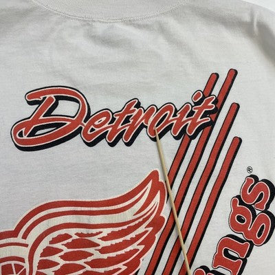 Vintage Detroit Red Wings Bulletin T-Shirt Size XL All Over Print 1992 90s NHL