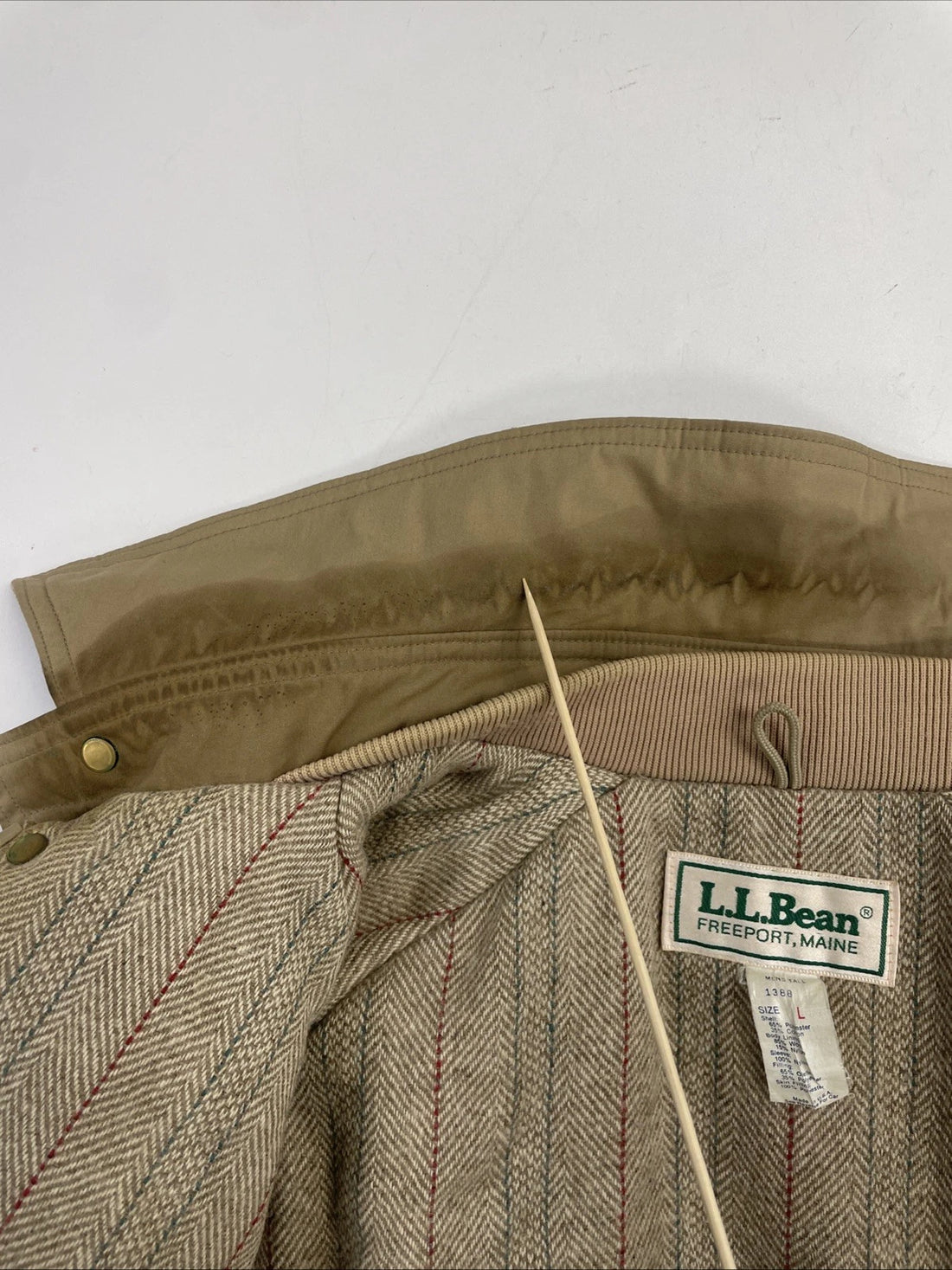 Vintage L.L. Bean Parka Jacket Size Large Beige Insulated