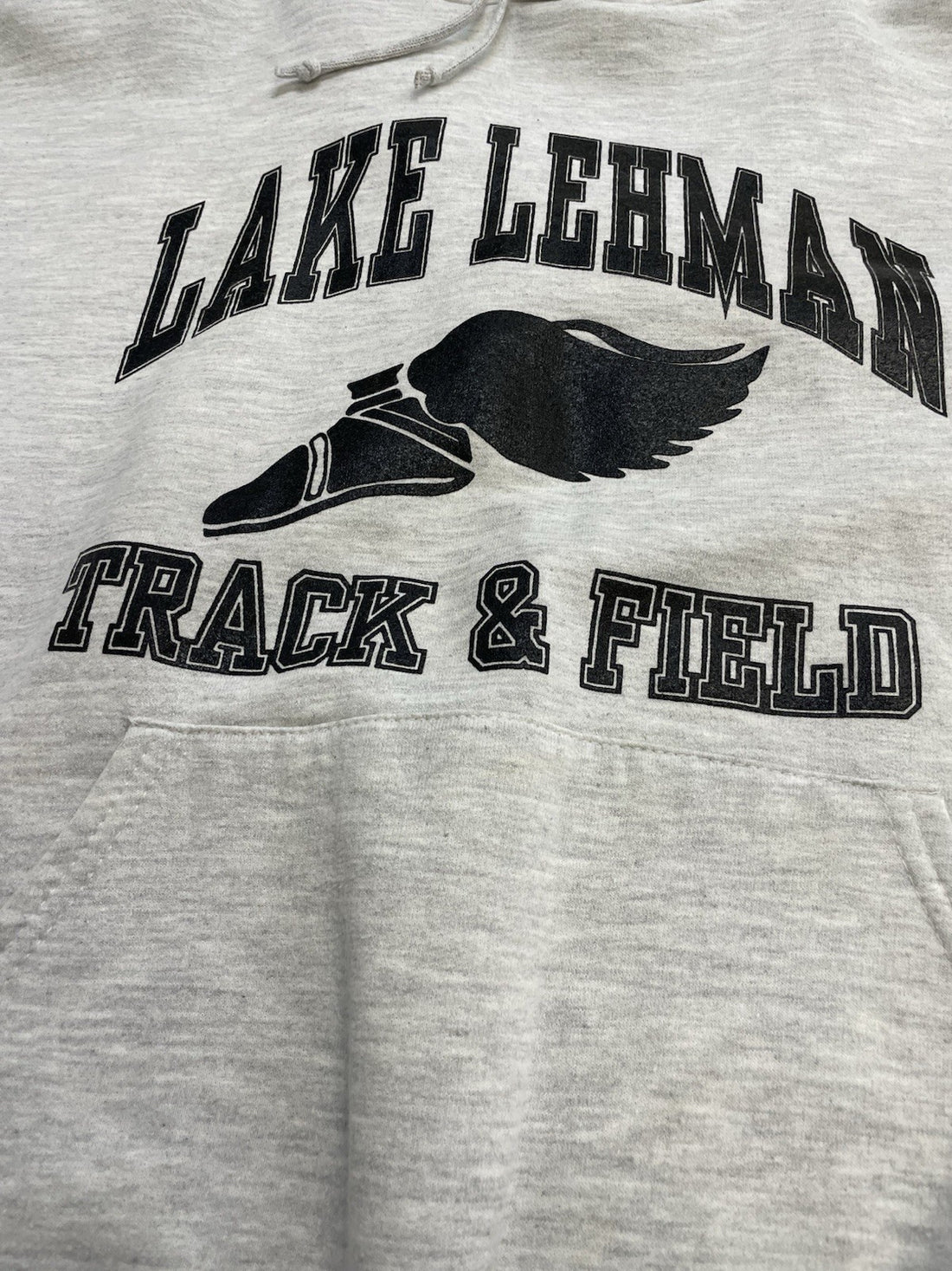 Vintage Lake Lehman Track & Field Sweatshirt Hoodie Size Medium Gray