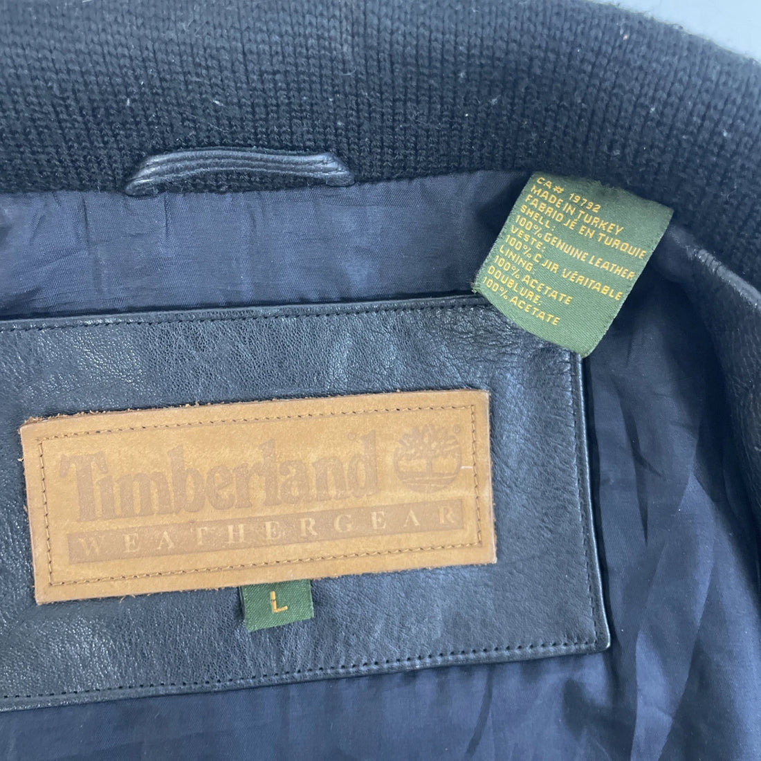 Vintage Timberland Weathergear Leather Coat Jacket Size Large