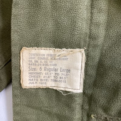 Vintage Confection Frontenac Combat MK II OG 107 Military Jacket 6 Large 1988