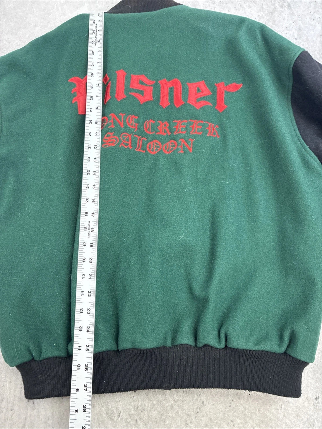 Vintage Pilsner Long Creek Saloon Wool Varsity Jacket Size XL