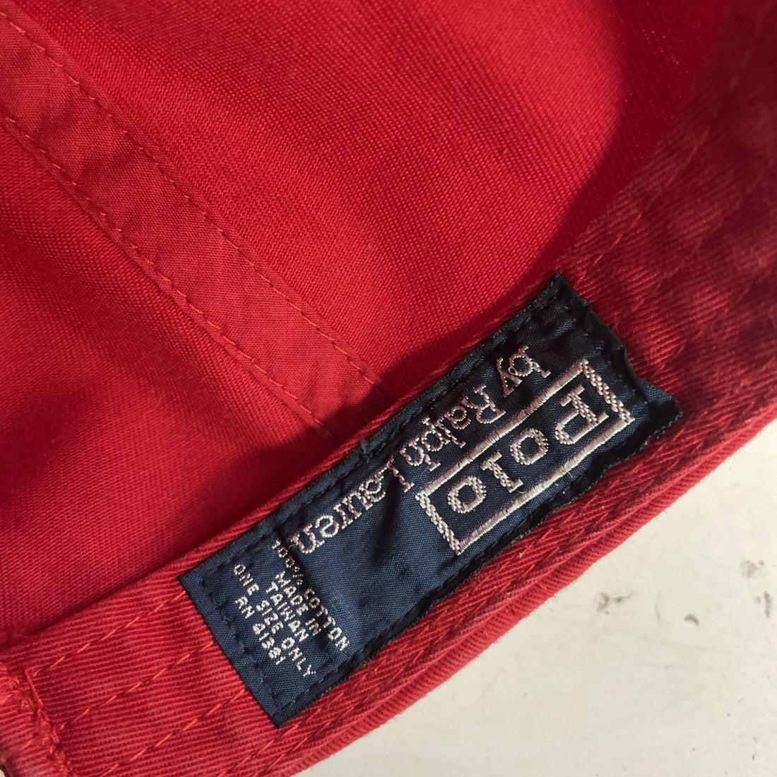 Vintage Polo Ralph Lauren Baseball Hat Cap Red Leather Strap