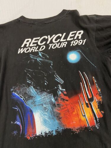 Vintage ZZ Top Recycler World Tour T-Shirt Size Large Black Band Tee 1991 90s
