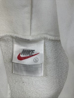 Vintage Nike Middle Swoosh Sweatshirt Hoodie Size Small White 90s