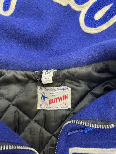 Vintage Woodbury Royals Wool Cheerleader Varsity Jacket Womens Medium 40s 50s