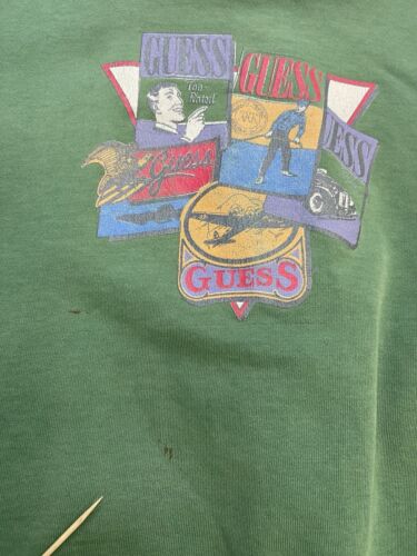 Vintage Guess Promo Crewneck Sweatshirt Size Medium Green