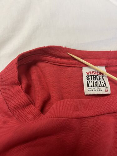 Vintage Vision Street Wear Skateboards T-Shirt Size Medium Red Skate