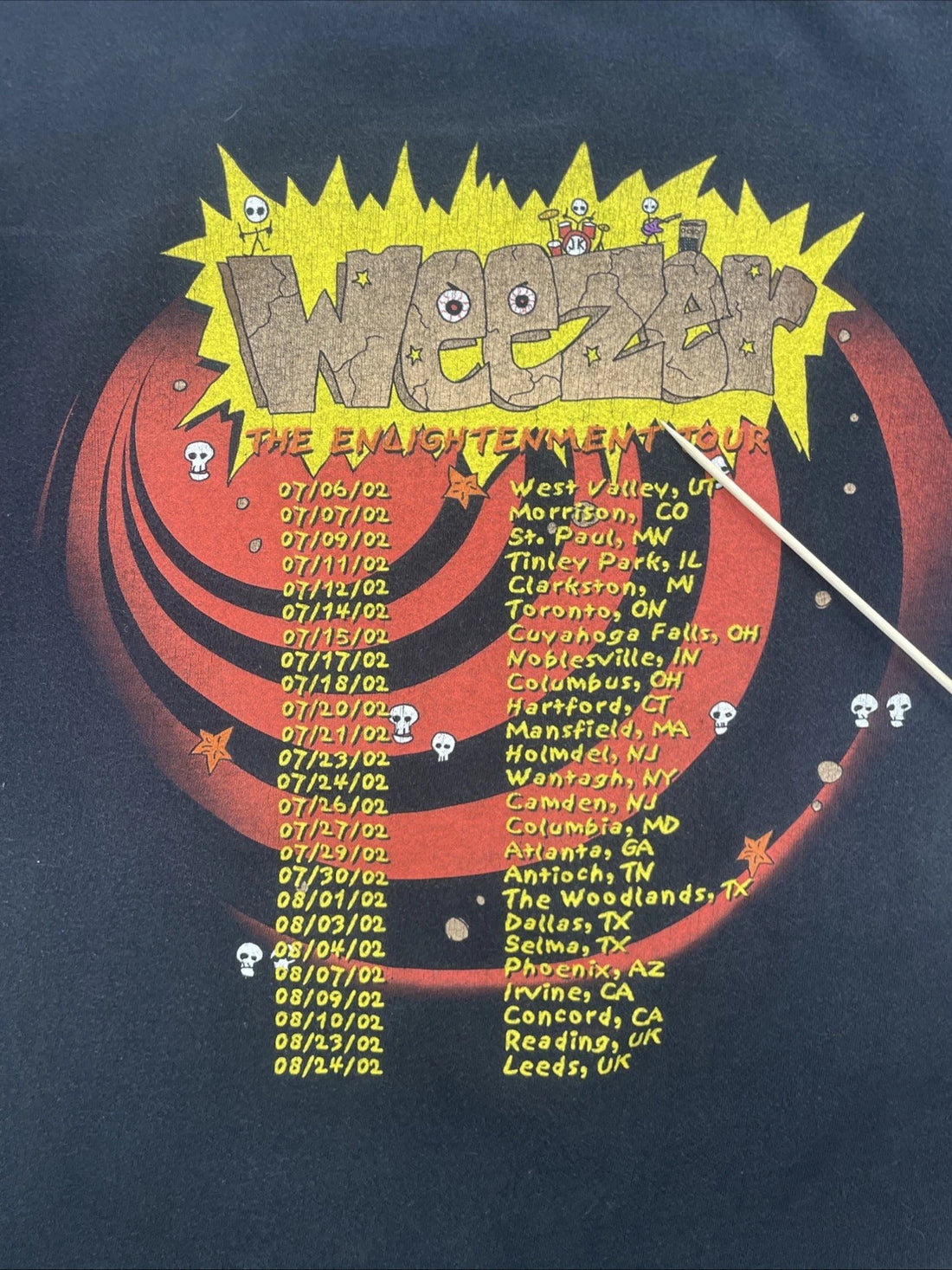 Vintage Weezer Enlightenment Tour T-Shirt Size Large Band Tee