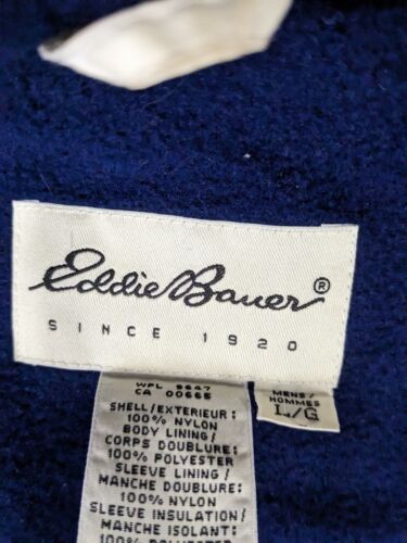 Vintage Eddie Bauer Bomber Jacket Size Large White Fleece Lined
