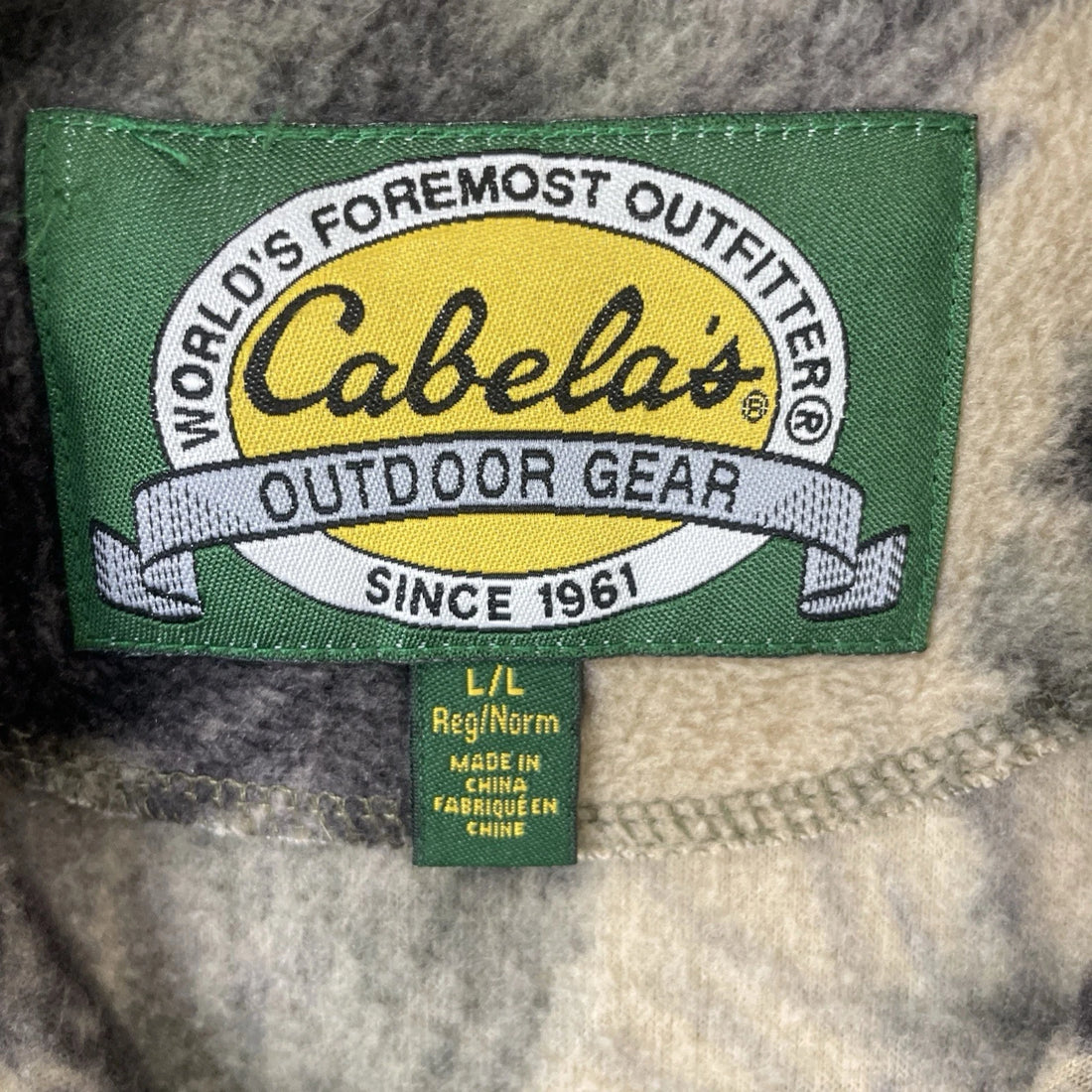 Cabela's Open Country Camo Fleece Vest Jacket Size Large