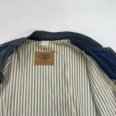 Vintage Coca Cola Denim Bomber Jacket Size Large Coke Promo