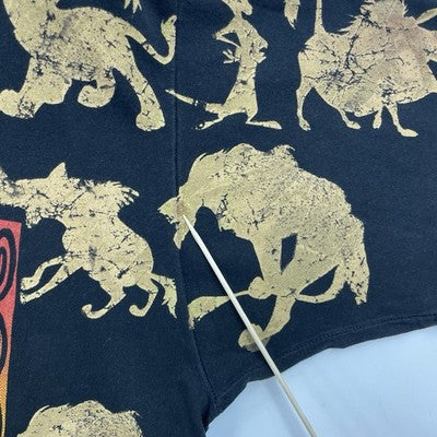 Vintage The Lion King Disney T-Shirt Size XL Black All Over Print 90s