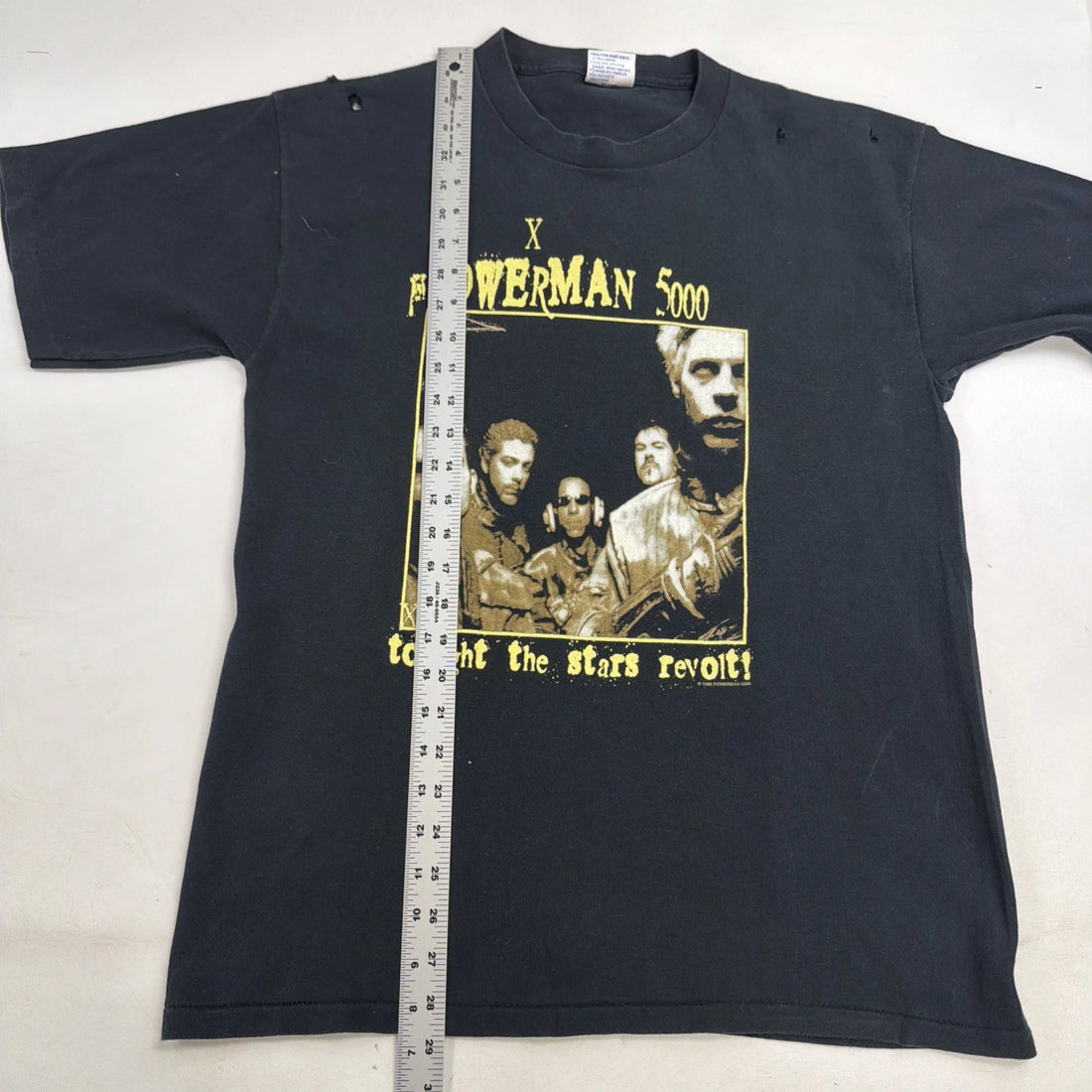 Vintage Powerman 5000 Tonight The Stars Revolt T-Shirt Size Large 1999 90s