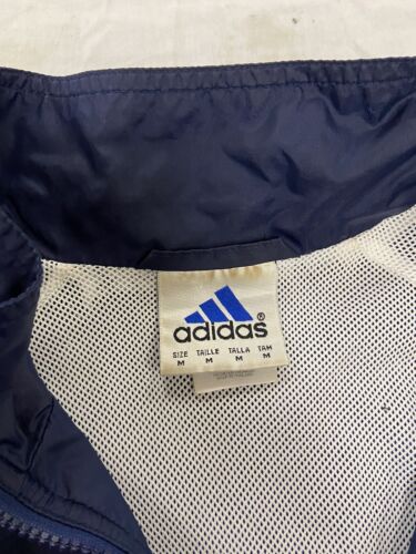 Vintage Adidas Full Zip Windbreaker Light Jacket Size Medium Blue