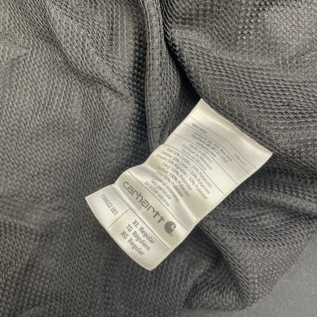 Carhartt Thermal Lined Sweatshirt Hoodie Size XL Black