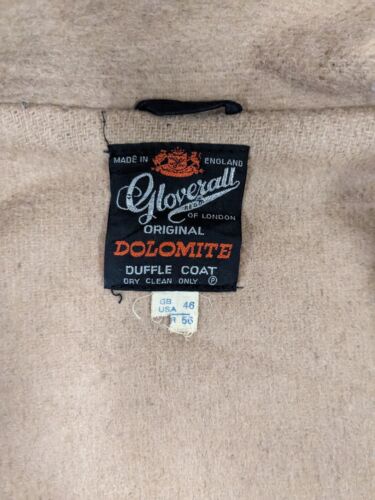 Vintage Gloverall Wool Duffle Coat Jacket Size 46 Brown Made England