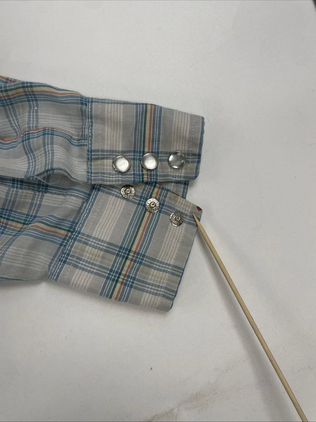 Vintage Lee Western Pearl Snap Shirt Size XL Blue Plaid 70s